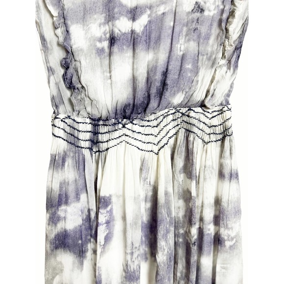 Chelsea & Violet Purple Ruffle Abstract Boho Midi Dress Size S - Picture 7 of 8